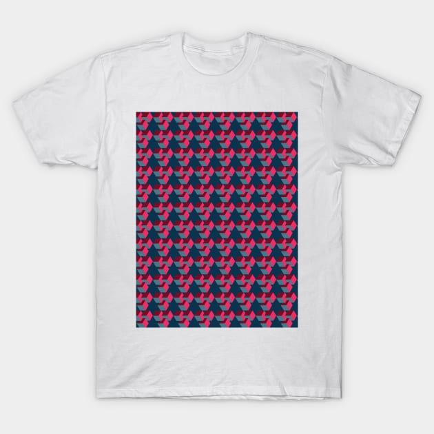 Cubic Geometric Dark Color Pattern T-Shirt by WwsNttb